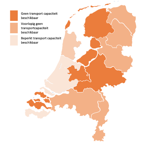 Net congestion Netherlands (decrease map)